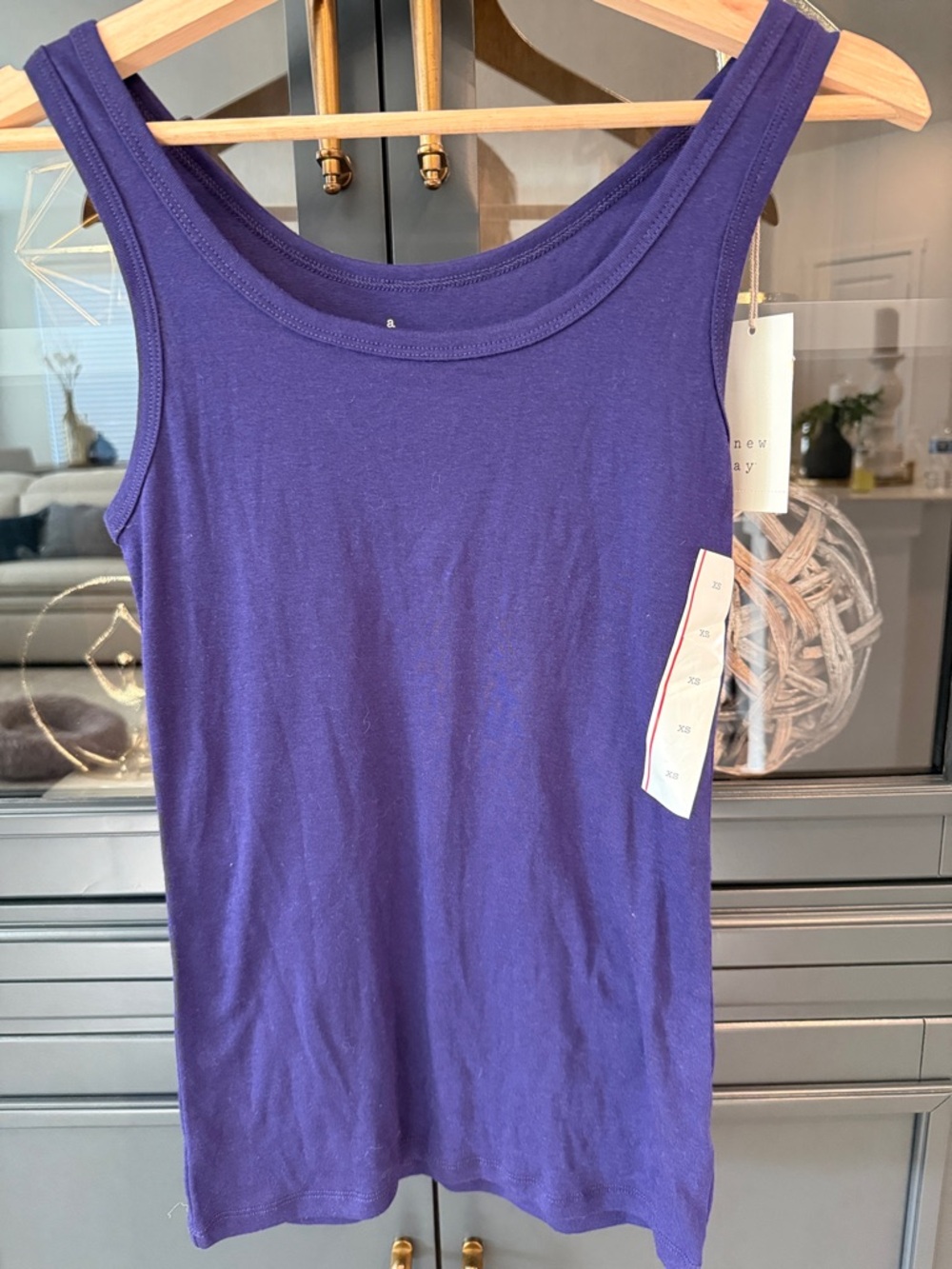 a new day Purple Scoop Neck Tank Top